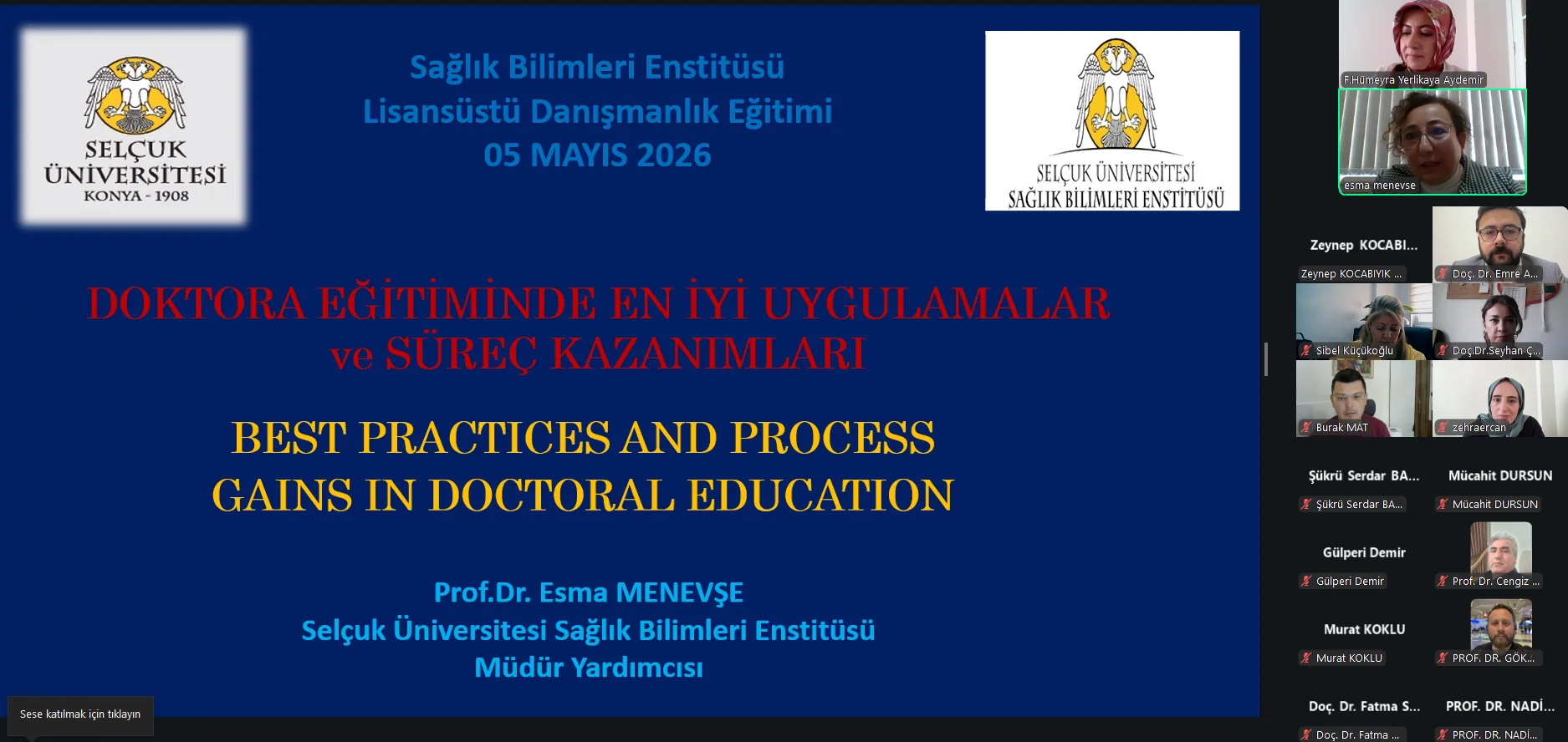 5 Mayıs 2026 Doktora Danışmanlık Eğitimi